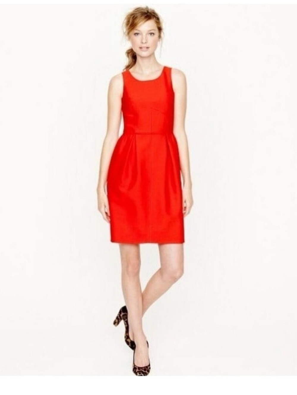 J. Crew Sleeveless Fit & Flare Dress Pleated Mini Core Workwear Party Sz 4